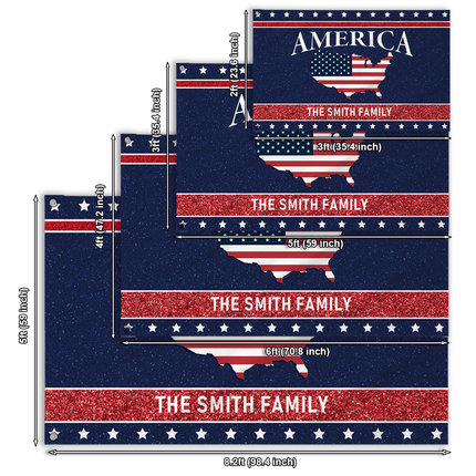 Personalized America USA Map Patriotic American House Flag