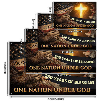 One Nation Under God Christian House Flag America 250 HOF15 - Charming Present