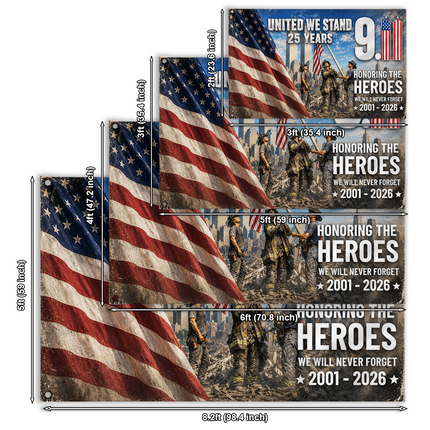 Patriot Day 25th Anniversary United We Stand Heroes Grommet Flag