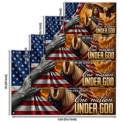 SP-01 One Nation Under God Christian Heritage Patriotic Flag