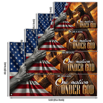SP-01 Jesus Christ One Nation Under God Christian Veterans Day Flag