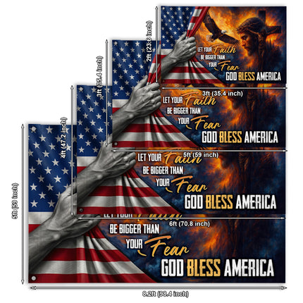 SP-01 God Bless America Faith Over Fear Flag Independence Day