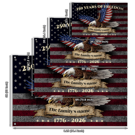 Personalized 250 Years of Freedom Patriotic Eagle Flag HOF7