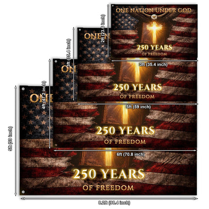 One Nation Under God 250 Years Of Freedom House Flag HOF14 - Charming Present