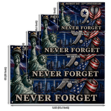 Patriot Day Never Forget Statue of Liberty Twin Towers Grommet Flag