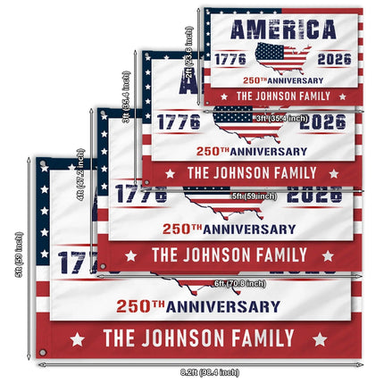 Personalized America 250th Anniversary USA Map House Flag HOF20 - Charming Present