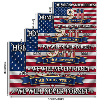 Patriot Day 25th Anniversary Honoring the Heroes Grommet Flag