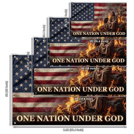 SP-01 Jesus Christ One Nation Under God Christian American Flag