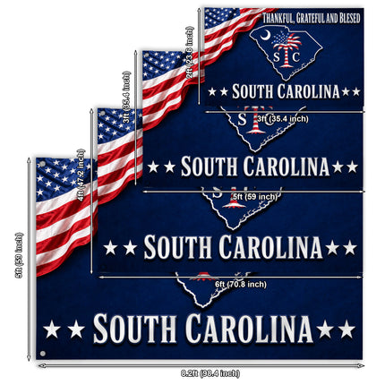 South Carolina Grommet Flag Thankful Grateful Blessed Palmetto