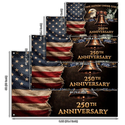 One Nation Under God 250th Anniversary House Flag HOF17 - Charming Present