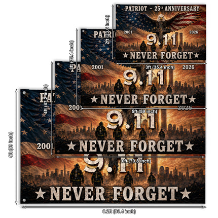 25th Anniversary Patriot Day Eagle Cross Firefighter 9 11 Grommet Flag