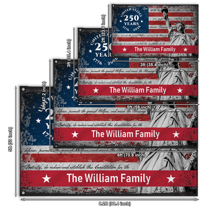 Personalized We The People 250th Anniversary House Flag