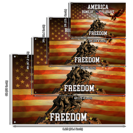 SP-01 Lighthouse Patriotic Decor Home of the Brave Eagle Memorial Day