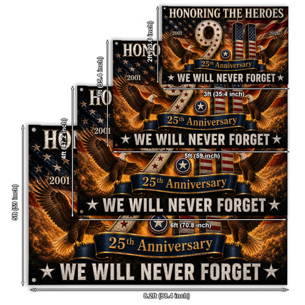 Patriot Day 25th Anniversary Double Eagle Honoring Heroes Grommet Flag