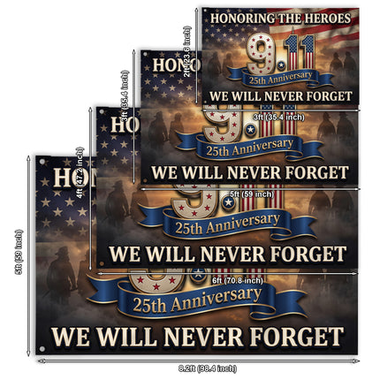 Patriot Day 25th Anniversary Honoring Heroes 9.11 Memorial Grommet Flag