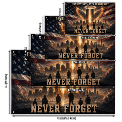 25th Anniversary Patriot Day Angel Wings Twin Towers First Responder Grommet Flag