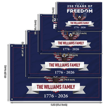 Personalized 250 Years of Freedom Patriotic Eagle House Flag HOF23 - Charming Present