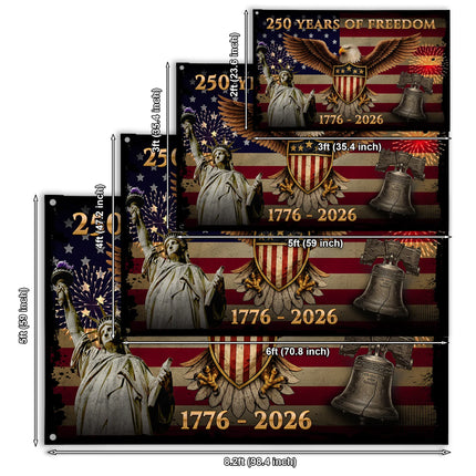 250 Years of Freedom Patriotic America House Flag HOF13 - Charming Present