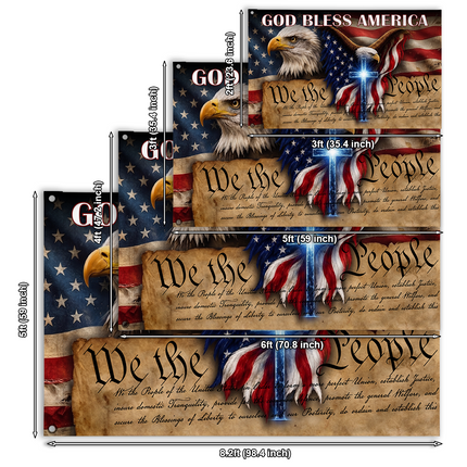 SP-01 We the People Faith and Liberty American Grommet Flag