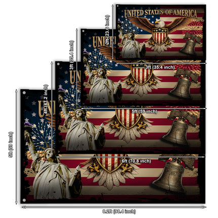 SP-01 American Heritage Flag Bald Eagle Liberty Military Appreciation