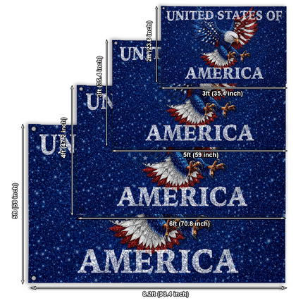 Patriotic Shimmer Starry Eagle American House Flag