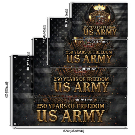 US Army Eagle Golden Shield 250 Years of Freedom House Flag