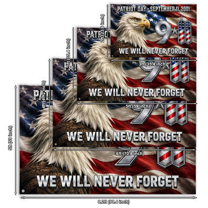 Patriot Day 25th Anniversary Bald Eagle Never Forget Grommet Flag