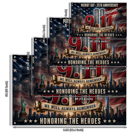 Patriot Day 25th Anniversary 9.11 Honoring The Heroes Grommet Flag