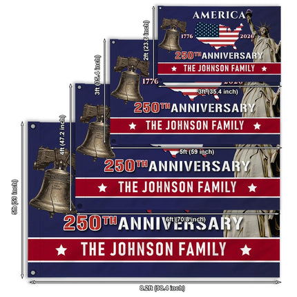 Personalized America 250th Anniversary Patriotic House Flag HOF19 - Charming Present
