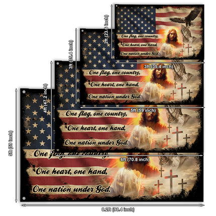 SP-01 One Nation Under God Christian Faith Grommet Flag
