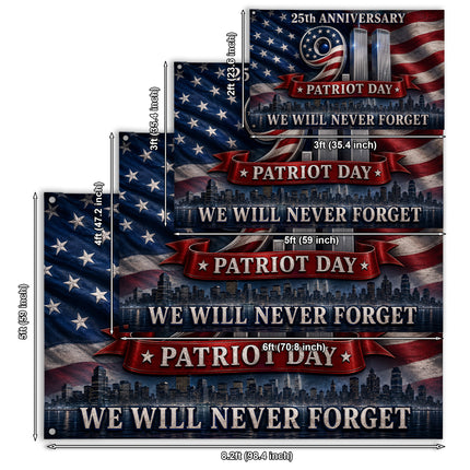 25th Anniversary Patriot Day Twin Towers American Flag Grommet Flag