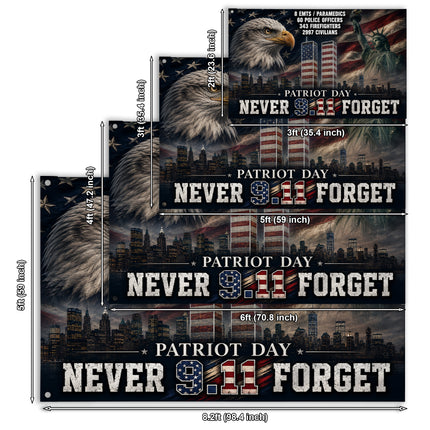 Patriot Day 25th Anniversary Eagle Liberty Never Forget Grommet Flag