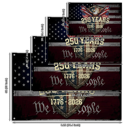 America 250 Years Patriotic Eagle Shield Flag HOF11 - Charming Present
