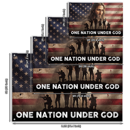 SP-01 One Nation Under God Flag Biblical Faith Church Decoration