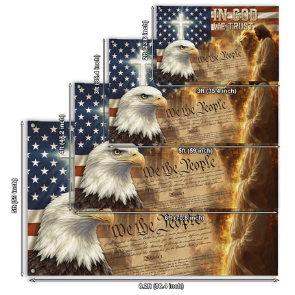 SP-01 Jesus Christ Patriotic Flag In God We Trust Constitution Day