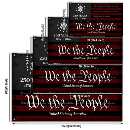We The People USA Constitution Flag America 250 Years HOF6