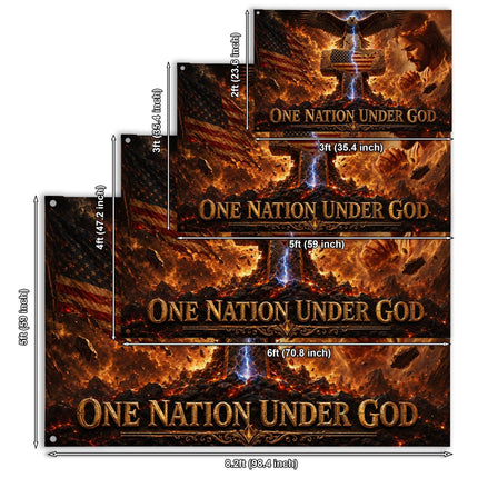 One Nation Under God Praying Jesus Grommet Flag