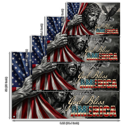 SP-01 God Bless America Christian Patriotic Flag Faith Over Fear