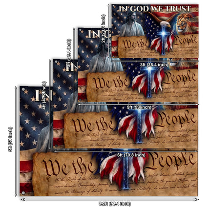 SP-01 In God We Trust We The People Christian Freedom Flag