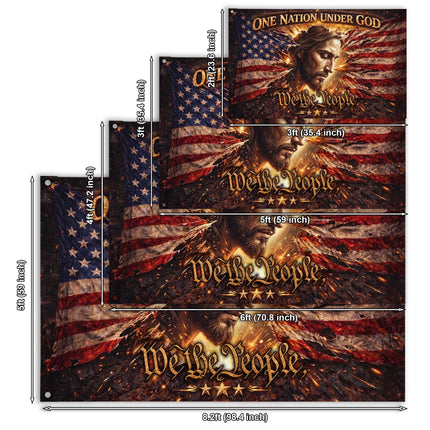 One Nation Under God We The People Grommet Flag