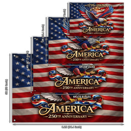 America 250th Anniversary Patriotic Eagle Wings House Flag