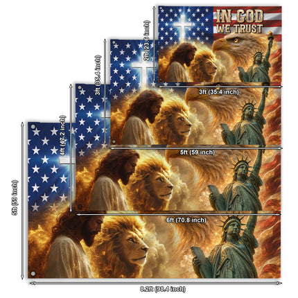 SP-01 In God We Trust Patriotic Christian Flag Fourth of July