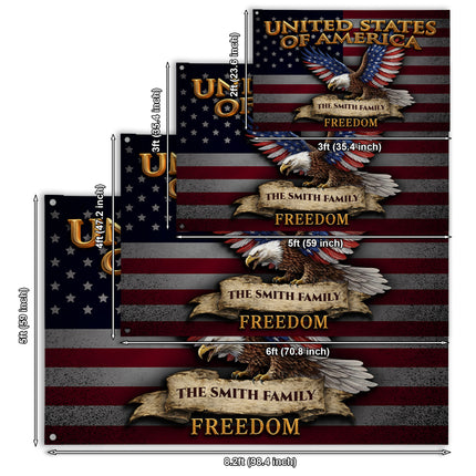 Personalized USA Constitution Eagle American House Flag