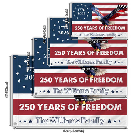 Personalized 250 Years of Freedom Eagle House Flag HOF21 - Charming Present