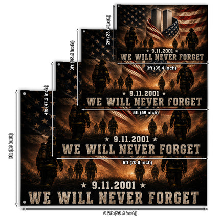 25th Anniversary Patriot Day Firefighter Honor Guard Twin Towers Grommet Flag