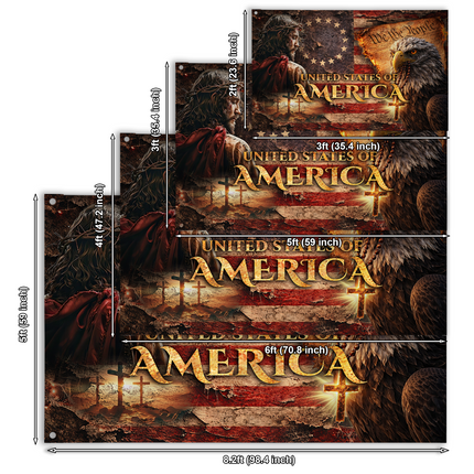 Patriotic Faith Jesus Eagle American House Flag