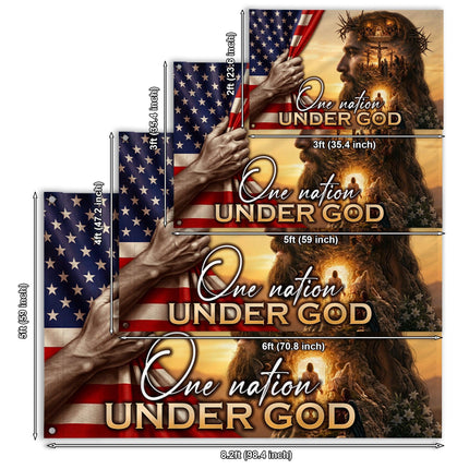 One Nation Under God Jesus Gospel Grommet Flag