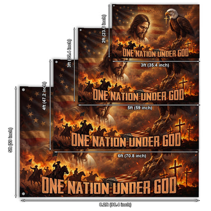 SP-01 Nation Under God Christian Patriotic Grommet Flag