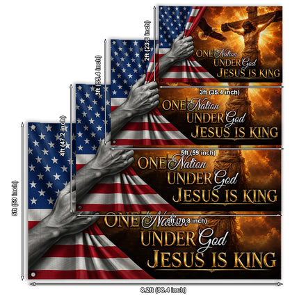SP-01 Honor Christian Faith Jesus Is King God and Country Flag Easter Christmas