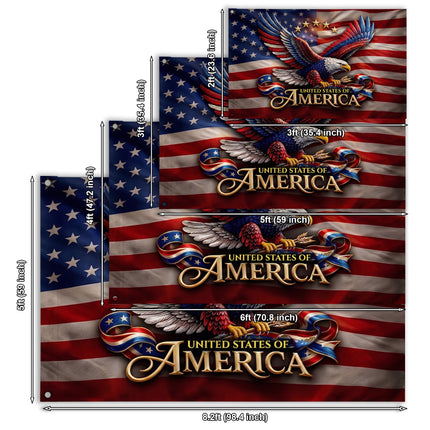 SP-01 God and Country Flag Christian Patriotism Bald Eagle Memorial Day